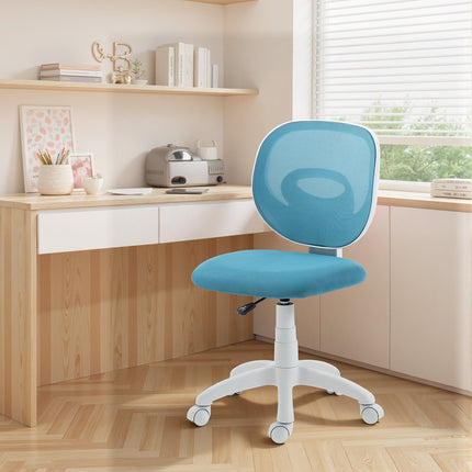 Ergonomická kancelářská židle, nastavitelná výška, modrá síťovina