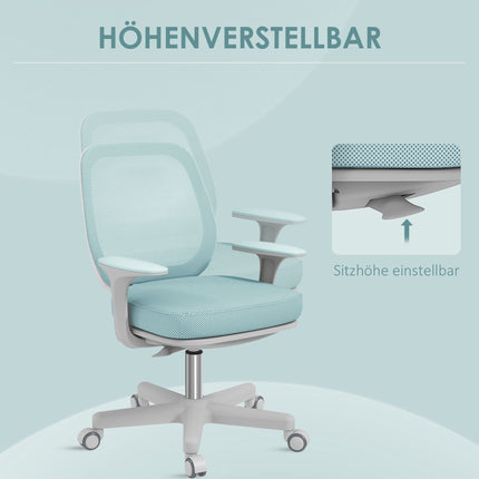 Ergonomická kancelářská židle, nastavitelná výška, zelená, otáčení 360