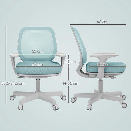 Ergonomická kancelářská židle, nastavitelná výška, zelená, otáčení 360