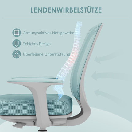 Ergonomická kancelářská židle, nastavitelná výška, zelená, otáčení 360