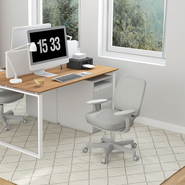 Ergonomická kancelářská židle, nastavitelná výška, šedá, otáčení 360°