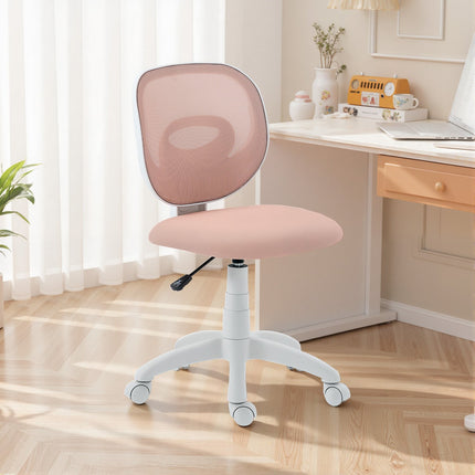 Ergonomická kancelářská židle, nastavitelná výška, růžová