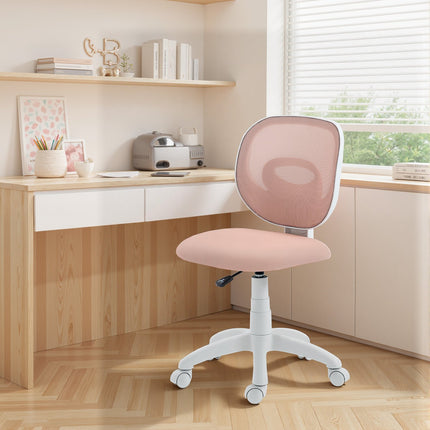 Ergonomická kancelářská židle, nastavitelná výška, růžová