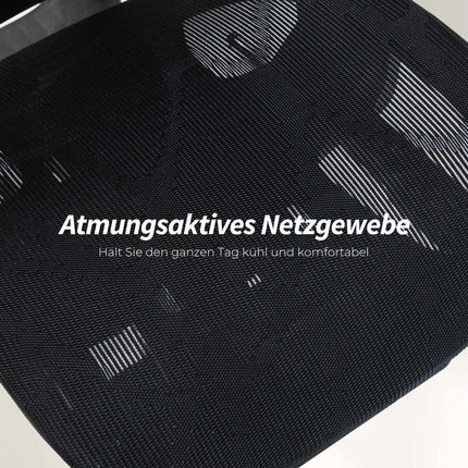 Ergonomická kancelářská židle, nastavitelná bederní opěrka a opěrka hlavy, černá síťovina