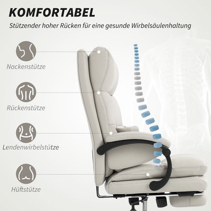 Ergonomická kancelářská židle, nastavitelná, bederní opěrka, světle šedá