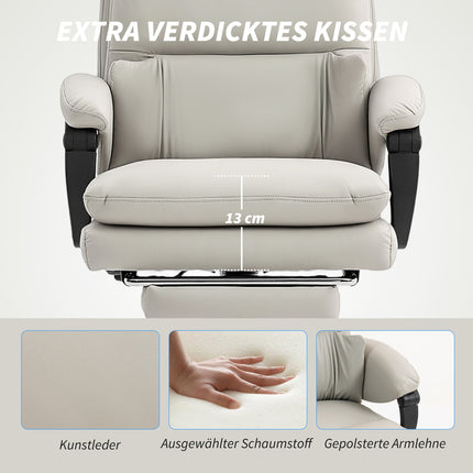 Ergonomická kancelářská židle, nastavitelná, bederní opěrka, světle šedá