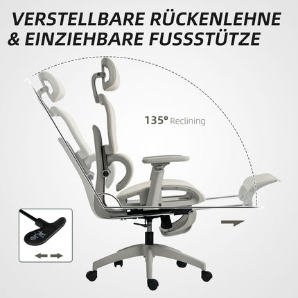 Ergonomická kancelářská židle, nastavitelná síťovina, područky, béžová