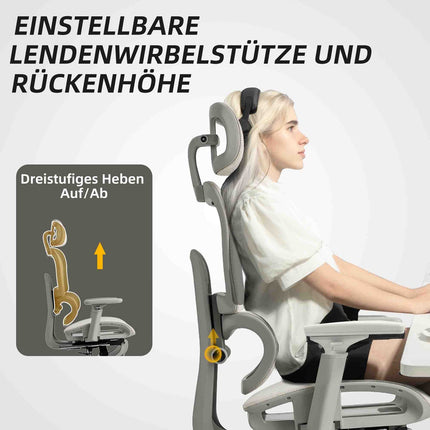 Ergonomická kancelářská židle, nastavitelná síťovina, područky, béžová