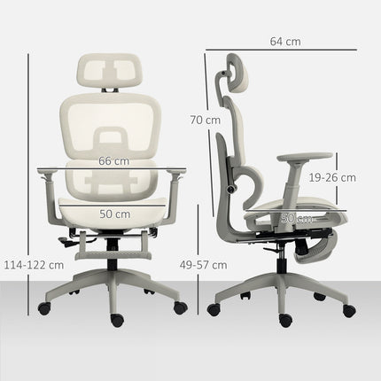 Ergonomická kancelářská židle, nastavitelná síťovina, područky, béžová