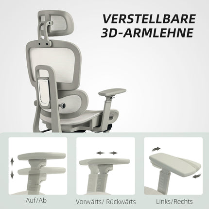 Ergonomická kancelářská židle, nastavitelná síťovina, područky, béžová