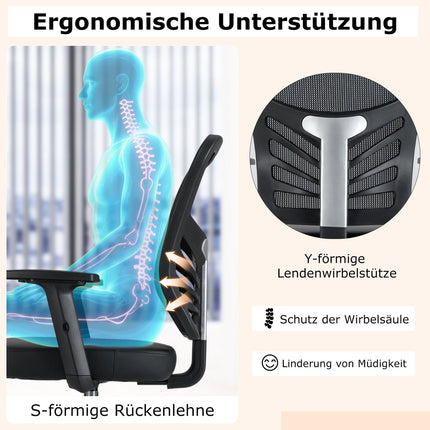 Ergonomic Office Chair, Adjustable Seat Height 54-75 cm