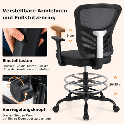 Ergonomic Office Chair, Adjustable Seat Height 54-75 cm