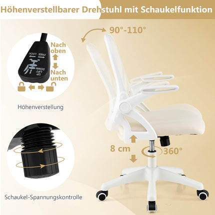 Ergonomická kancelářská židle, béžová, sklopné područky, bederní opěrka