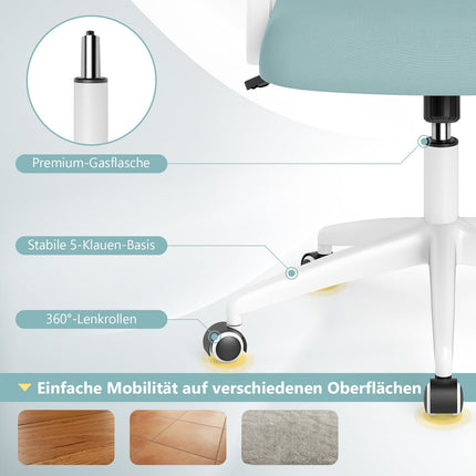 Ergonomic Office Chair, Blue – Foldable Arms, Rocking Function