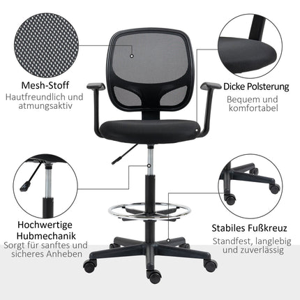 Ergonomická otočná kancelářská židle s nastavitelným opěrným kruhem