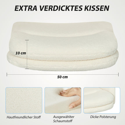 Ergonomická kancelářská židle, látkový potah, nastavitelná, krémová