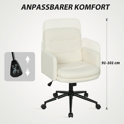 Ergonomická kancelářská židle, látkový potah, nastavitelná, krémová