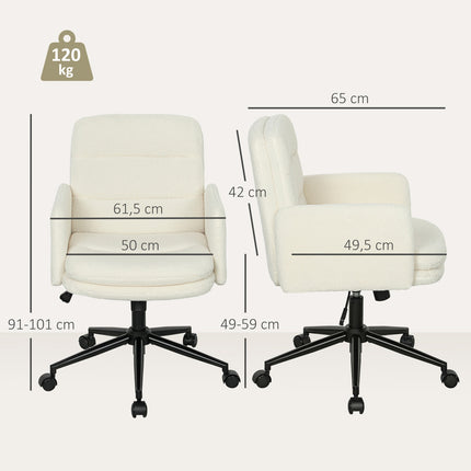Ergonomická kancelářská židle, látkový potah, nastavitelná, krémová