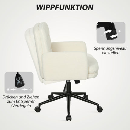 Ergonomická kancelářská židle, látkový potah, nastavitelná, krémová