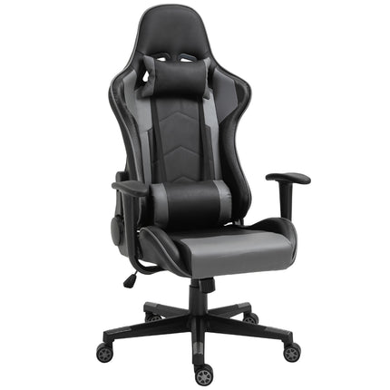 Ergonomická otočná herní židle, černá umělá kůže