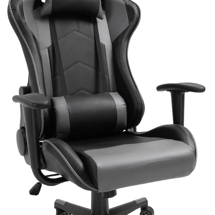 Ergonomická otočná herní židle, černá umělá kůže