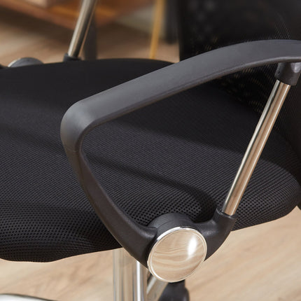 Ergonomická černá otočná herní židle, síťovina a pěna, nastavitelná výška