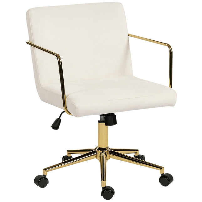 Ergonomická kancelářská židle, zlaté detaily, látka se vzhledem sametu
