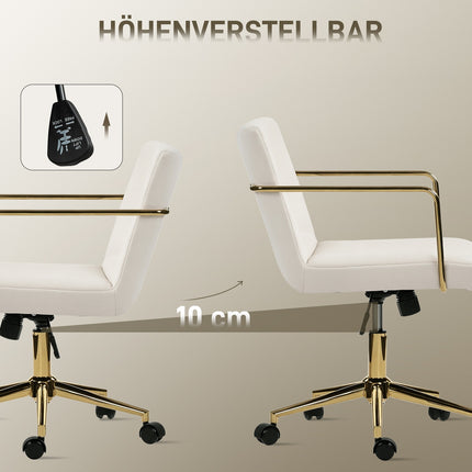 Ergonomická kancelářská židle, zlaté detaily, látka se vzhledem sametu