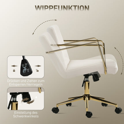 Ergonomická kancelářská židle, zlaté detaily, látka se vzhledem sametu