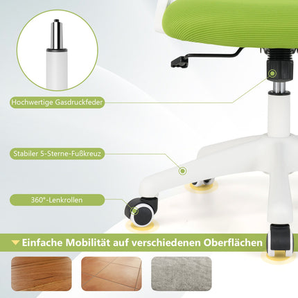 Ergonomická kancelářská židle, zelená, sklopné područky, bederní opěrka