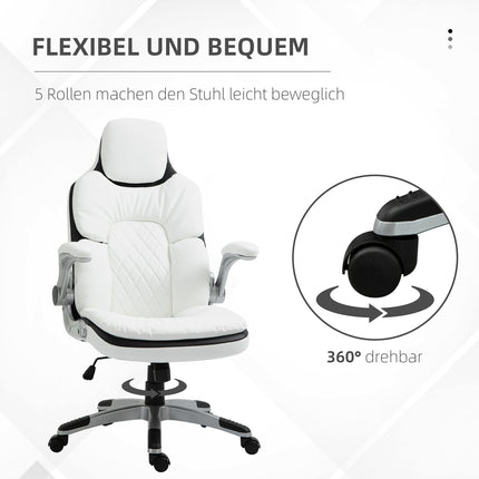 Ergonomic office chair, adjustable height & foldable armrests
