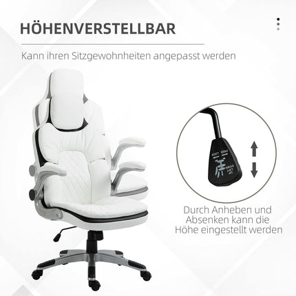 Ergonomic office chair, adjustable height & foldable armrests
