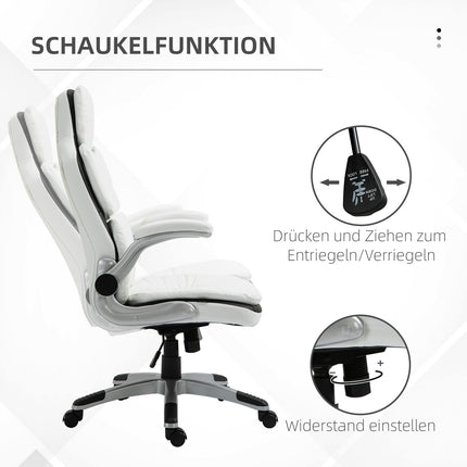 Ergonomic office chair, adjustable height & foldable armrests