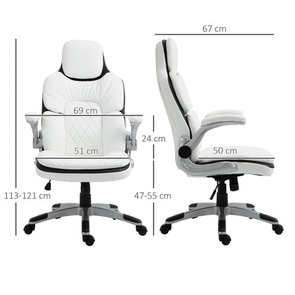 Ergonomic office chair, adjustable height & foldable armrests