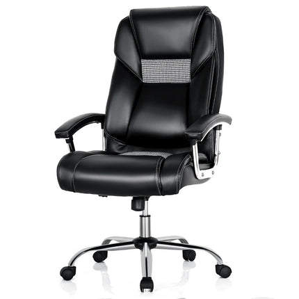 Ergonomická kancelářská židle – vysoké opěradlo, polstrované područky, otočná, černá