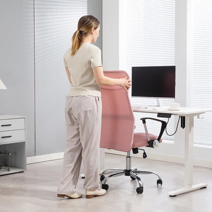 Ergonomická kancelářská židle, vysoké opěradlo, růžová, síťovina