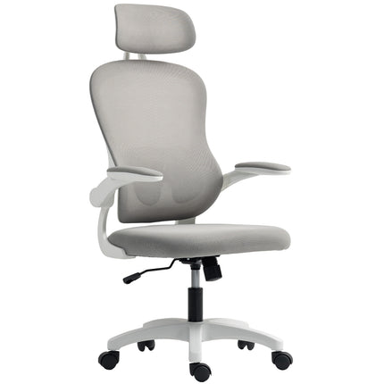 Ergonomická kancelářská židle, síťované opěradlo, nastavitelná, šedá