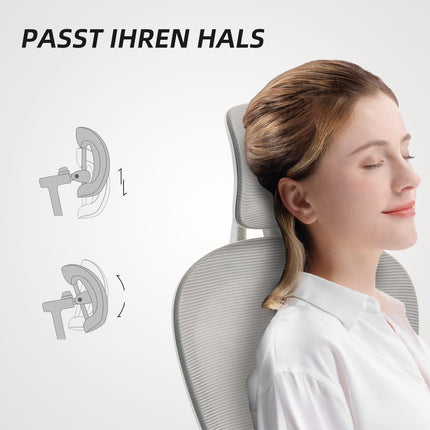 Ergonomická kancelářská židle, síťované opěradlo, nastavitelná, šedá