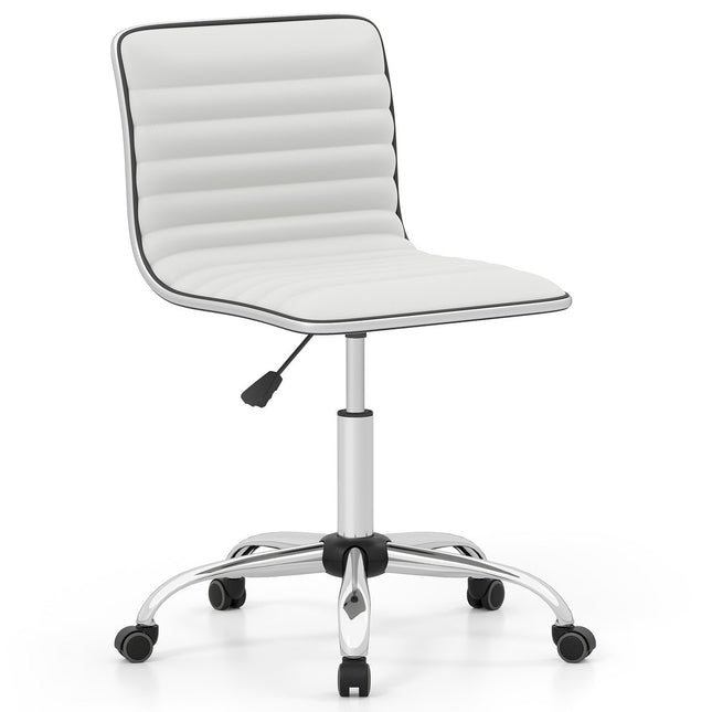 Ergonomická kancelářská židle, bez područek, nastavitelná výška, bílá