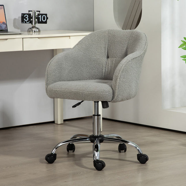 Ergonomická kancelářská židle, teddy fleece, nastavitelná výška