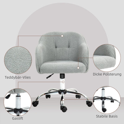 Ergonomická kancelářská židle, teddy fleece, nastavitelná výška