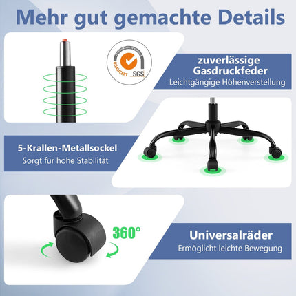 Ergonomická kancelářská židle s nastavitelnou opěrkou hlavy a podnožkou