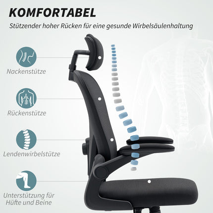 Ergonomická kancelářská židle s nastavitelnou opěrkou hlavy a bederní opěrkou