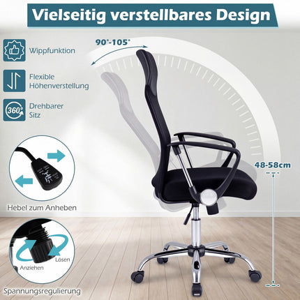 Ergonomická kancelářská židle s nastavitelnou výškou a naklápěním