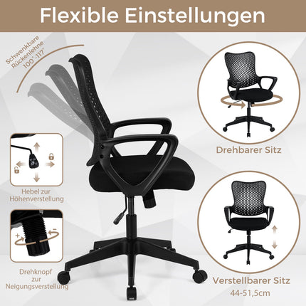 Ergonomická kancelářská židle s nastavitelným síťovaným opěradlem