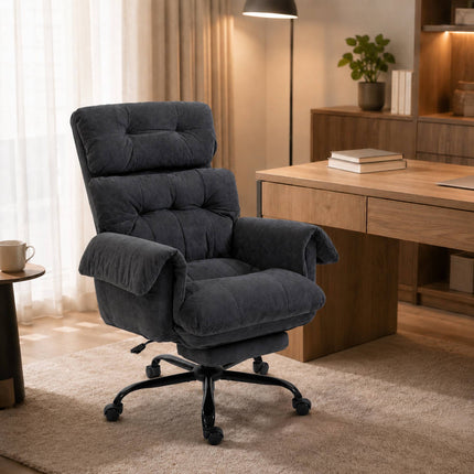 Ergonomic Office Chair with Adjustable Recline, Dark Grey
