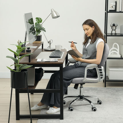 Ergonomická kancelářská židle s područkami, světle šedá, nastavitelná