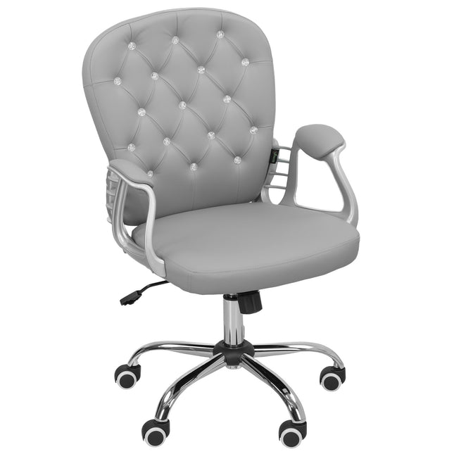 Ergonomická kancelářská židle s područkami, světle šedá, nastavitelná