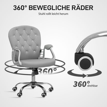 Ergonomická kancelářská židle s područkami, světle šedá, nastavitelná