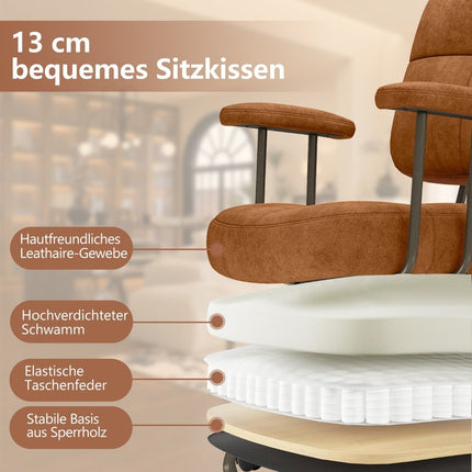 Ergonomická kancelářská židle s područkami a kolečky, nastavitelná